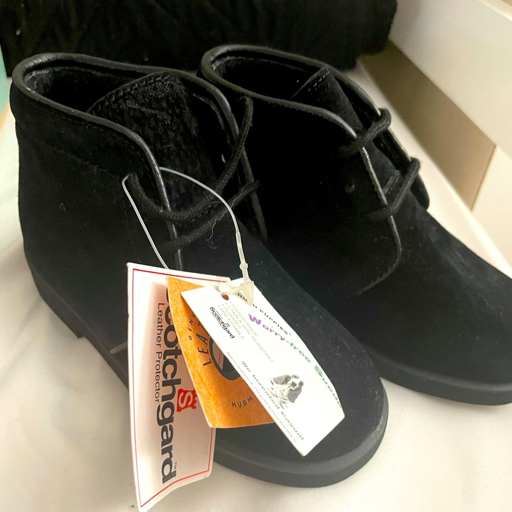Hush puppies black size 8